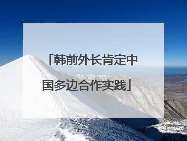 韩前外长肯定中国多边合作实践