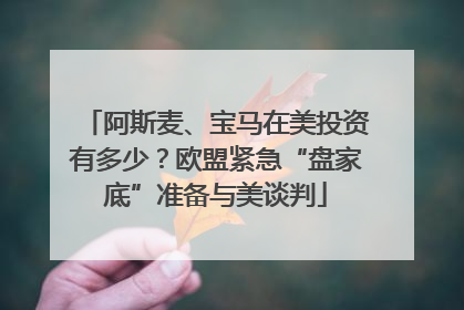 阿斯麦、宝马在美投资有多少？欧盟紧急“盘家底”准备与美谈判