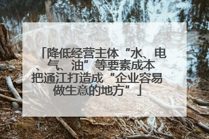 降低经营主体“水、电、气、油”等要素成本 把通江打造成“企业容易做生意的地方”
