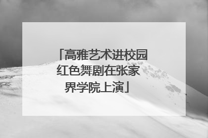 高雅艺术进校园 红色舞剧在张家界学院上演
