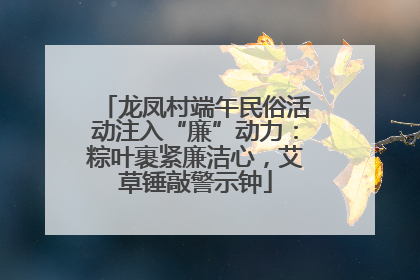 龙凤村端午民俗活动注入“廉”动力：粽叶裹紧廉洁心，艾草锤敲警示钟