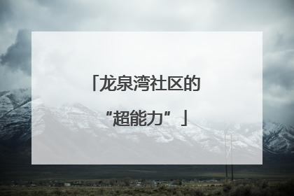 龙泉湾社区的“超能力”