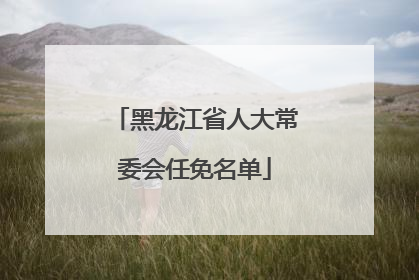 黑龙江省人大常委会任免名单