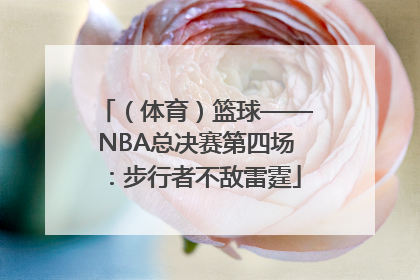 （体育）篮球——NBA总决赛第四场：步行者不敌雷霆