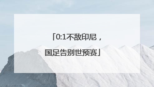 0:1不敌印尼，国足告别世预赛