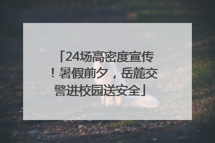 24场高密度宣传！暑假前夕，岳麓交警进校园送安全
