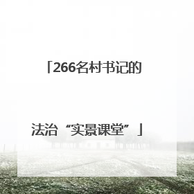 266名村书记的法治“实景课堂”