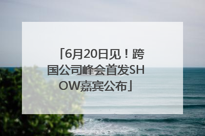 6月20日见！跨国公司峰会首发SHOW嘉宾公布