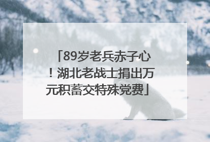 89岁老兵赤子心！湖北老战士捐出万元积蓄交特殊党费