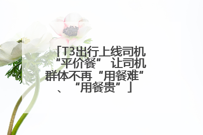 T3出行上线司机“平价餐” 让司机群体不再“用餐难”、“用餐贵”